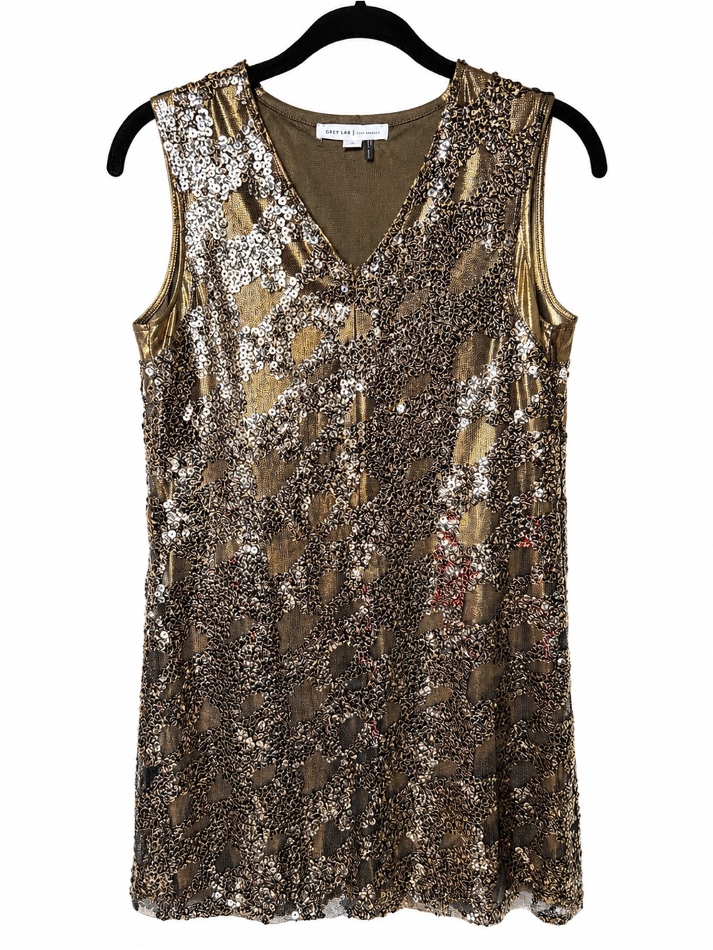 Express Gold Sequin Mini Dress Size S Sleeveless Party Cocktail